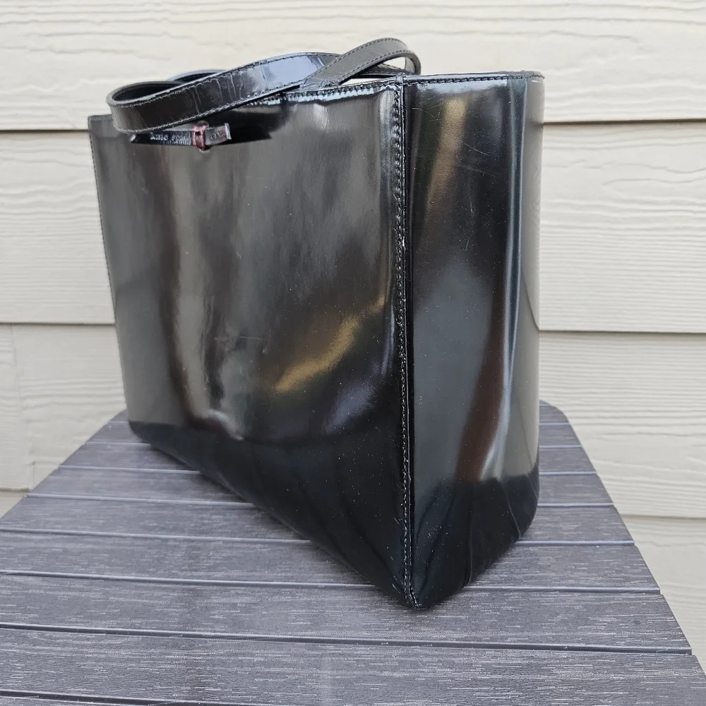 Kate Spade New York Patent Leather Hand Bag Women's Black Formal Classic Tote